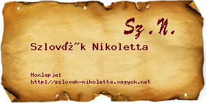 Szlovák Nikoletta névjegykártya